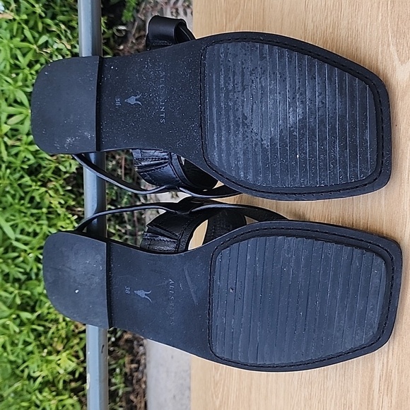 Allsaints Bayley Black Leather Sandals Size 8 - Picture 8 of 9